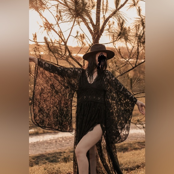 Elegant Handmade Boho Lace Dress - Picture 1 of 16